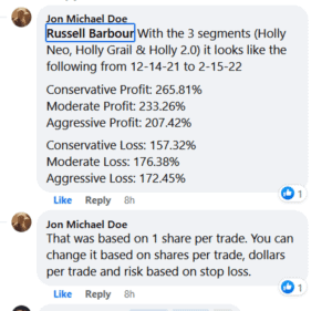 holly profits trade ideas